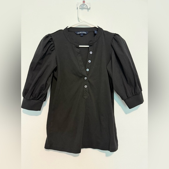 Veronica Beard Black Coralee Top Size Small  Pima Cotton Knit Shirt Blouse - Picture 2 of 6